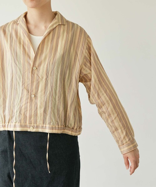 nitca（ニトカ）の「.._●マルチストライプ 開襟ブラウス（シャツ/ブラウス・レディース・ベージュ/ブラウン・FREE）」の12枚目の写真