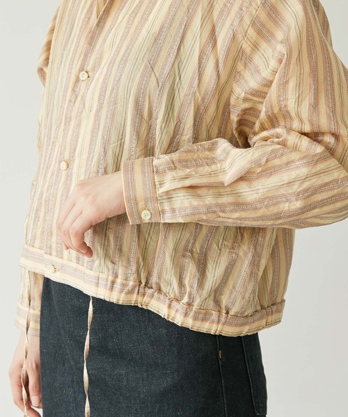 nitca（ニトカ）の「.._●マルチストライプ 開襟ブラウス（シャツ/ブラウス・レディース・ベージュ/ブラウン・FREE）」の13枚目の写真