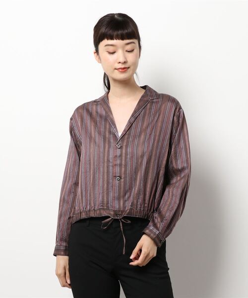 nitca（ニトカ）の「.._●マルチストライプ 開襟ブラウス（シャツ/ブラウス・レディース・ベージュ/ブラウン・FREE）」の14枚目の写真