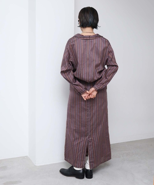 nitca（ニトカ）の「.._●マルチストライプ 開襟ブラウス（シャツ/ブラウス・レディース・ベージュ/ブラウン・FREE）」の21枚目の写真