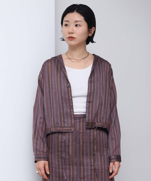 nitca（ニトカ）の「.._●マルチストライプ 開襟ブラウス（シャツ/ブラウス・レディース・ベージュ/ブラウン・FREE）」の19枚目の写真