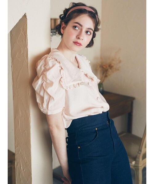 Maison de FLEUR（メゾンドフルール）の「ビッグカラーブラウス（シャツ/ブラウス・レディース・ピンク/ブルー/クリーム・S/M）」の14枚目の写真