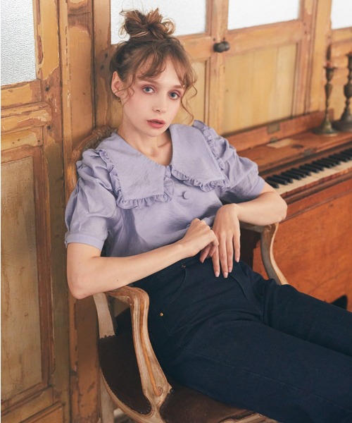 Maison de FLEUR（メゾンドフルール）の「ビッグカラーブラウス（シャツ/ブラウス・レディース・ピンク/ブルー/クリーム・S/M）」の3枚目の写真