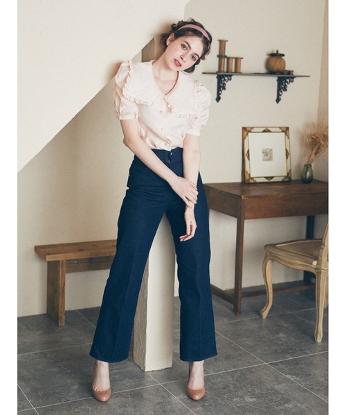 Maison de FLEUR（メゾンドフルール）の「ビッグカラーブラウス（シャツ/ブラウス・レディース・ピンク/ブルー/クリーム・S/M）」の9枚目の写真