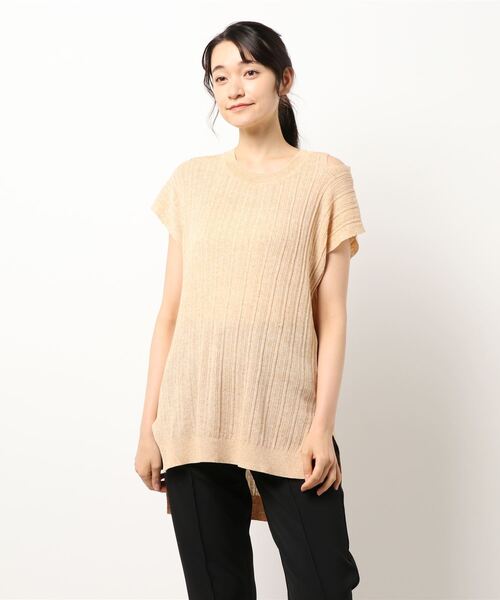 FLEUR DE KALINA（フレールドゥカリーナ）の「【FLEUR DE KALINA/ﾌﾚｰﾙ ﾄﾞｩ ｶﾘｰﾅ】 肩ｽﾘｯﾄﾌﾚﾝﾁｽﾘｰﾌﾞTOPS（ニット/セーター・レディース・ブラック/ベージュ/イエロー・FREE）」の6枚目の写真