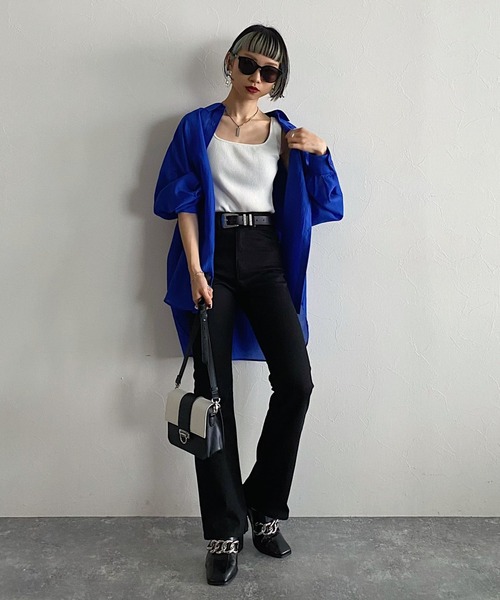 PAGEBOY（ページボーイ）の「シアーローンチュニックシャツ（シャツ/ブラウス・レディース・ブラック/ブルー/アイボリー/ブラウン系その他/グレイッシュベージュ・FREE）」の18枚目の写真