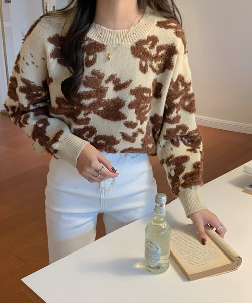 emi+（エミプラス）の「立体ボアドッキングリブニットプルオーバー（ニット/セーター・レディース・イエロー/ブルー/ブラウン/グリーン/キャメル/ライトブラウン/カーキ/ブラック・FREE）」の20枚目の写真