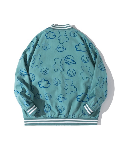 HOOK（フック）の「【HOOK】「クモ＆クマ」総柄スタジャンブルゾン（スタジャン・メンズ・ブラック/カーキ/ブルー/ブラック系その他/オレンジ・L/XL/M）」の12枚目の写真