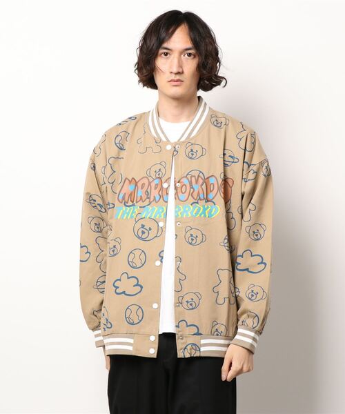 HOOK（フック）の「【HOOK】「クモ＆クマ」総柄スタジャンブルゾン（スタジャン・メンズ・ブラック/カーキ/ブルー/ブラック系その他/オレンジ・L/XL/M）」の8枚目の写真