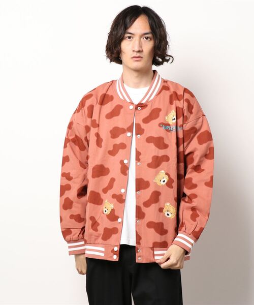 HOOK（フック）の「【HOOK】「クモ＆クマ」総柄スタジャンブルゾン（スタジャン・メンズ・ブラック/カーキ/ブルー/ブラック系その他/オレンジ・L/XL/M）」の11枚目の写真