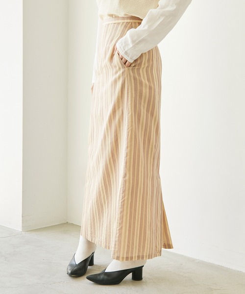 nitca（ニトカ）の「.._*◇マルチストライプストレートスカート（スカート・レディース・ベージュ/ブラウン・FREE）」の9枚目の写真