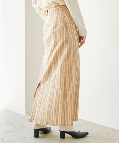 nitca（ニトカ）の「.._*◇マルチストライプストレートスカート（スカート・レディース・ベージュ/ブラウン・FREE）」の12枚目の写真