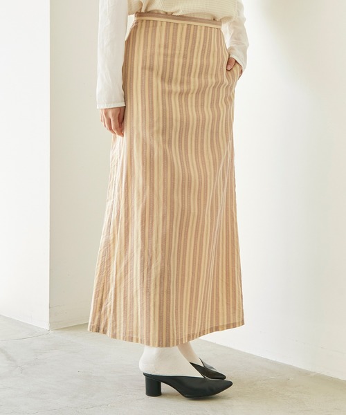 nitca（ニトカ）の「.._*◇マルチストライプストレートスカート（スカート・レディース・ベージュ/ブラウン・FREE）」の13枚目の写真