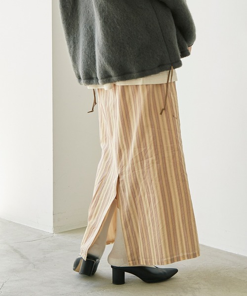 nitca（ニトカ）の「.._*◇マルチストライプストレートスカート（スカート・レディース・ベージュ/ブラウン・FREE）」の7枚目の写真