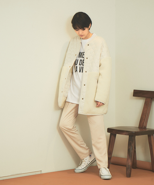 Rouge vif Anna（ルージュヴィフアンナ）の「【WEB先行発売】ボア&キルティングリバーシブルブルゾン（ブルゾン・レディース・アイボリー/モカ・36/38）」の19枚目の写真