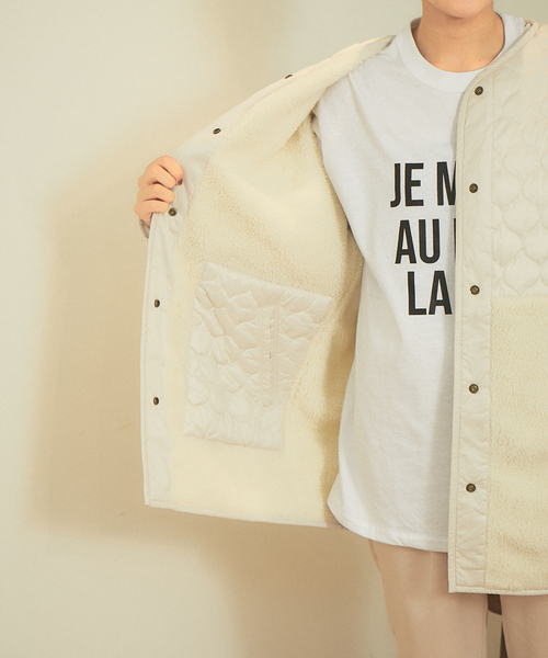 Rouge vif Anna（ルージュヴィフアンナ）の「【WEB先行発売】ボア&キルティングリバーシブルブルゾン（ブルゾン・レディース・アイボリー/モカ・36/38）」の4枚目の写真