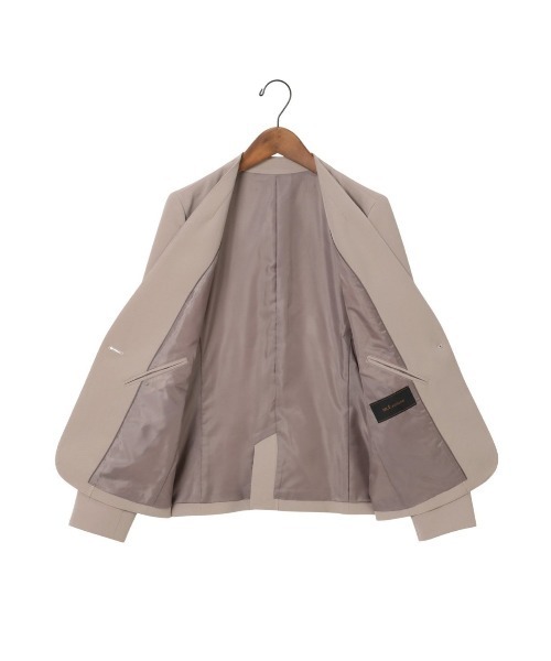 m.f.editorial（エムエフエディトリアル）の「エムエフエディトリアルレディース/m.f.editorial：Women ダブルクロス Vカラージャケット＋パンツ ビジネスセットアップスーツ（スーツセット・レディース・ベージュ・MEDIUM/S/LARGE/X-LARGE）」の5枚目の写真