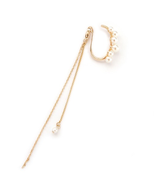 colleca la（コレカラ）の「[2WAY]パール×ロングチェーンイヤーカフ（イヤーカフ・レディース・シルバー/ゴールド・ﾌﾘ-）」の8枚目の写真