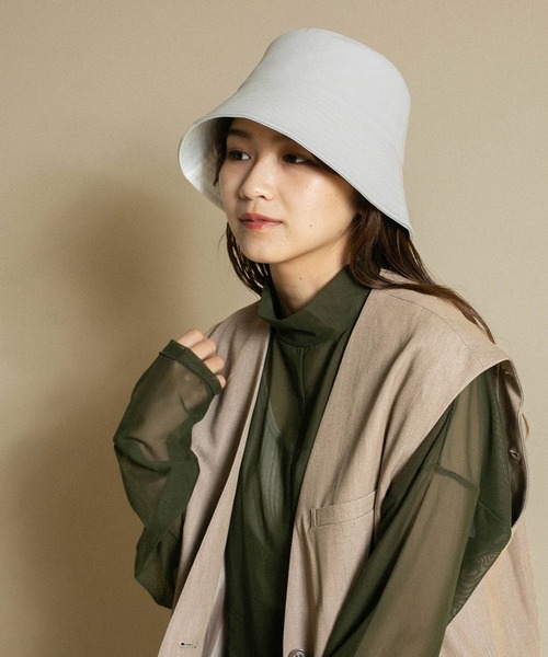 KBF（ケイビーエフ）の「フェイクレザーバケットHAT（ハット・レディース・ブラック/オフホワイト・ONE）」の4枚目の写真