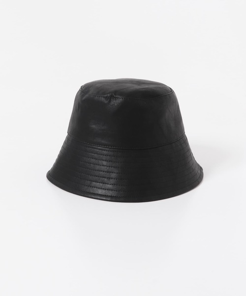 KBF（ケイビーエフ）の「フェイクレザーバケットHAT（ハット・レディース・ブラック/オフホワイト・ONE）」の6枚目の写真