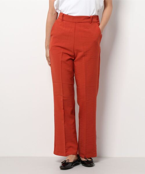 HONEYSUCKLE ROSE（ハニーサックルローズ）の「【HONEYSUCKLE ROSE】フレアカラーイージーパンツ（スラックス・レディース・レッド/オレンジ/グリーン/オフホワイト/ブラック・L/M）」の5枚目の写真