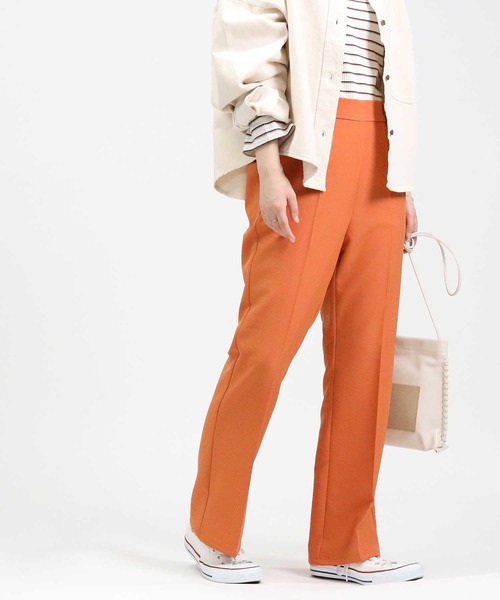 HONEYSUCKLE ROSE（ハニーサックルローズ）の「【HONEYSUCKLE ROSE】フレアカラーイージーパンツ（スラックス・レディース・レッド/オレンジ/グリーン/オフホワイト/ブラック・L/M）」の21枚目の写真