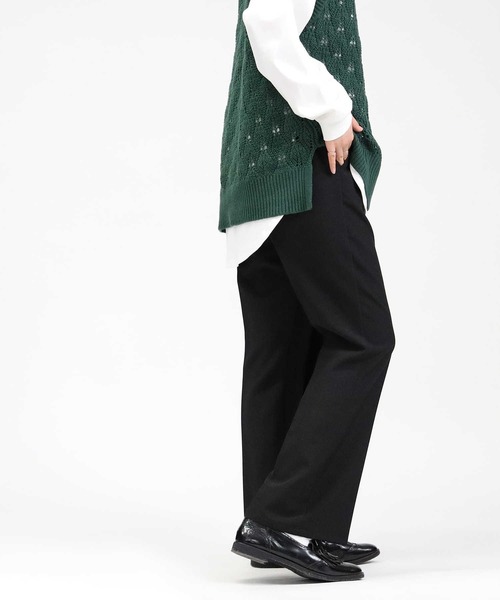 HONEYSUCKLE ROSE（ハニーサックルローズ）の「【HONEYSUCKLE ROSE】フレアカラーイージーパンツ（スラックス・レディース・レッド/オレンジ/グリーン/オフホワイト/ブラック・L/M）」の15枚目の写真