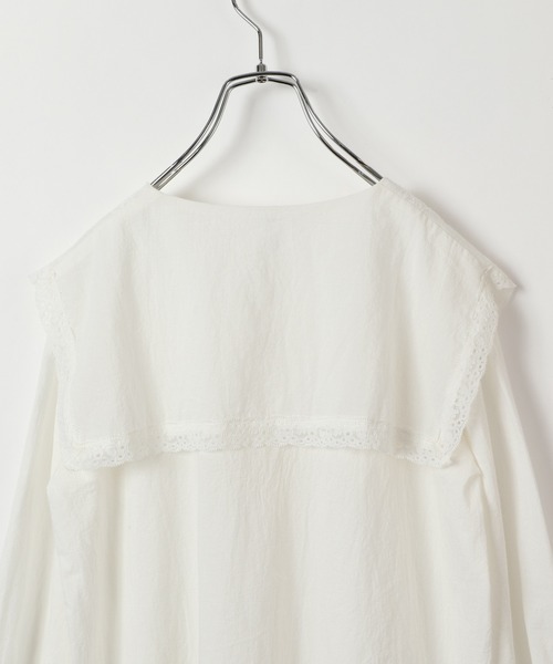 GLOBAL WORK(グローバルワーク)の「【AND YUA ANY】BIGエリレースブラウス/216703(シャツ/ブラウス・キッズ・ホワイト/ブラック/パープル系その他2・150cm/160cm)」の5枚目の写真