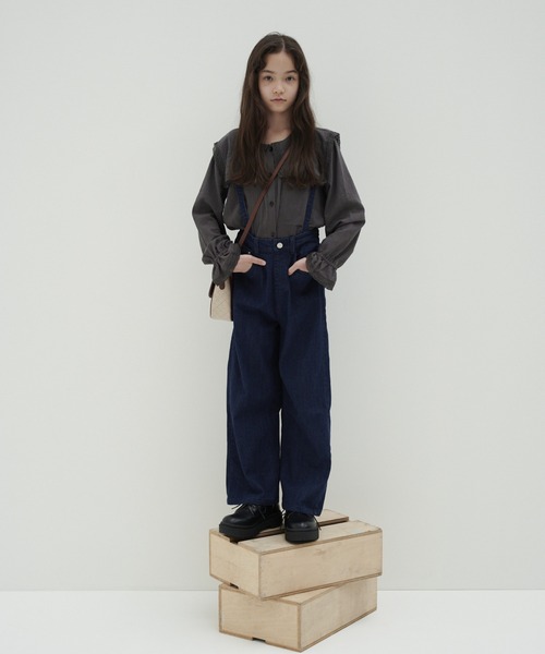 GLOBAL WORK(グローバルワーク)の「【AND YUA ANY】BIGエリレースブラウス/216703(シャツ/ブラウス・キッズ・ホワイト/ブラック/パープル系その他2・150cm/160cm)」の9枚目の写真