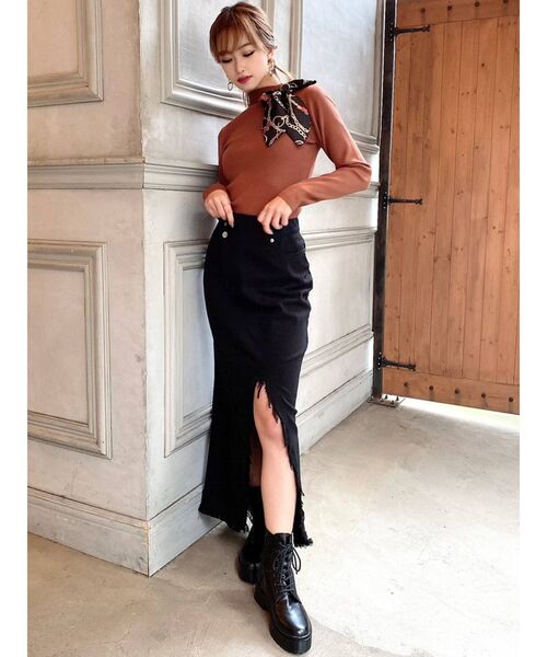 RESEXXY(リゼクシー)の「アシンメトリーフリンジロングスカート(スカート・レディース・ブラック/インディゴブルー・SMALL/MEDIUM)」の8枚目の写真