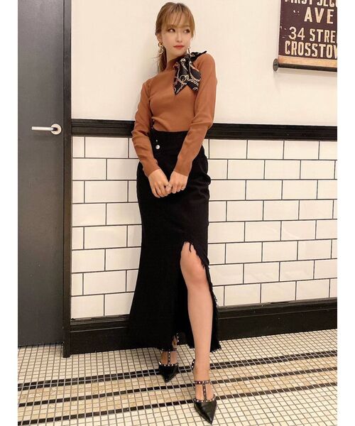 RESEXXY(リゼクシー)の「アシンメトリーフリンジロングスカート(スカート・レディース・ブラック/インディゴブルー・SMALL/MEDIUM)」の12枚目の写真