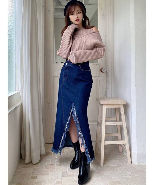 RESEXXY(リゼクシー)の「アシンメトリーフリンジロングスカート(スカート・レディース・ブラック/インディゴブルー・SMALL/MEDIUM)」の14枚目の写真