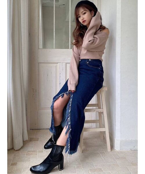 RESEXXY(リゼクシー)の「アシンメトリーフリンジロングスカート(スカート・レディース・ブラック/インディゴブルー・SMALL/MEDIUM)」の16枚目の写真