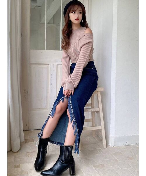 RESEXXY(リゼクシー)の「アシンメトリーフリンジロングスカート(スカート・レディース・ブラック/インディゴブルー・SMALL/MEDIUM)」の17枚目の写真