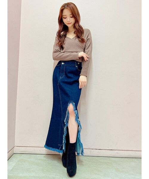 RESEXXY(リゼクシー)の「アシンメトリーフリンジロングスカート(スカート・レディース・ブラック/インディゴブルー・SMALL/MEDIUM)」の18枚目の写真