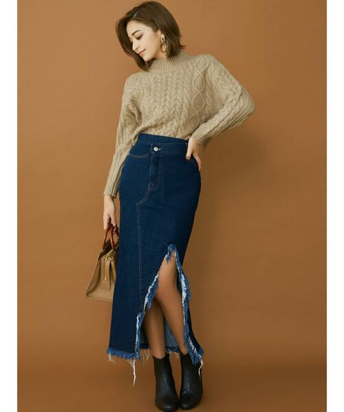 RESEXXY(リゼクシー)の「アシンメトリーフリンジロングスカート(スカート・レディース・ブラック/インディゴブルー・SMALL/MEDIUM)」の19枚目の写真