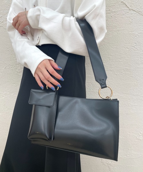 loti（ロティ）の「WEB限定 loti ワイドハンドルミニBAG（ハンドバッグ・レディース・ブラウン/ブラック・ONE SIZE）」の2枚目の写真