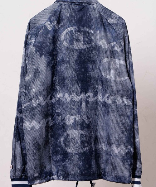 Champion（チャンピオン）の「【Champion】【Wo】【it】COACHES SATIN JACKET RIBBED CUFF PRINT（ミリタリージャケット・レディース・ブラック/ネイビー・LARGE/SMALL/MEDIUM）」の6枚目の写真