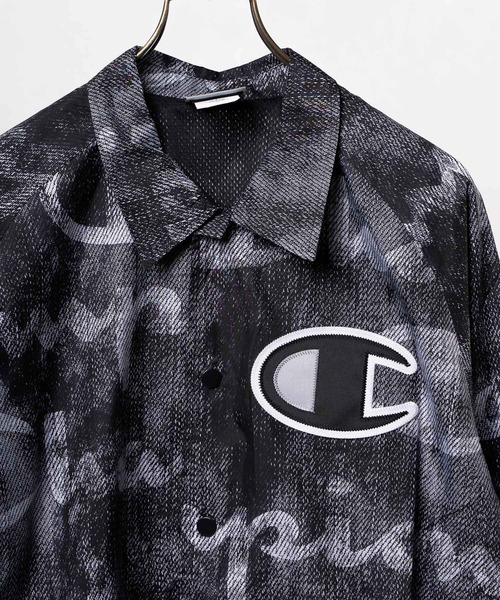 Champion（チャンピオン）の「【Champion】【Wo】【it】COACHES SATIN JACKET RIBBED CUFF PRINT（ミリタリージャケット・レディース・ブラック/ネイビー・LARGE/SMALL/MEDIUM）」の8枚目の写真