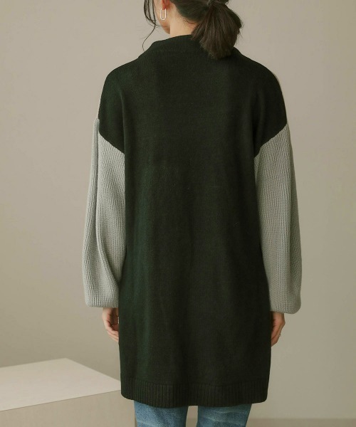 Bou Jeloud（ブージュルード）の「配色前後差ニットチュニック（ニット/セーター・レディース・ベージュ/オリーブ/キャメル・FREE）」の12枚目の写真