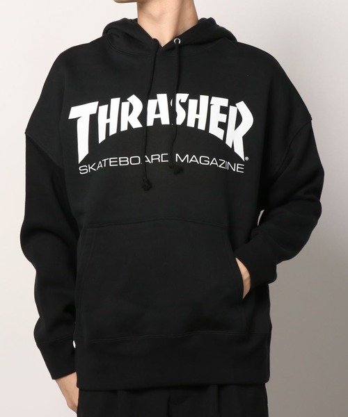 THRASHER(スラッシャー)の「【THRASHER/スラッシャー】MAG LOGO HOODIE/ブランドロゴ プルパーカー(パーカー・メンズ・ブラック/ホワイト・L/M/XL)」の3枚目の写真