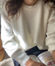 モヘアタッチラグランニット