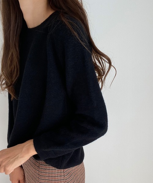 LAUIR（ラウアー）の「モヘアタッチラグランニット（ニット/セーター・レディース・ベージュ/オフホワイト/ブルー/チャコール/ブラック/ピンク・FREE）」の12枚目の写真