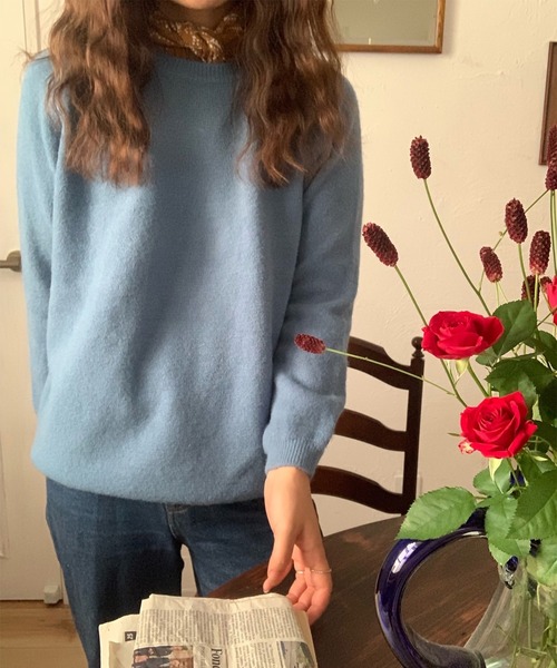 LAUIR（ラウアー）の「モヘアタッチラグランニット（ニット/セーター・レディース・ベージュ/オフホワイト/ブルー/チャコール/ブラック/ピンク・FREE）」の15枚目の写真