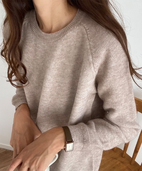 LAUIR（ラウアー）の「モヘアタッチラグランニット（ニット/セーター・レディース・ベージュ/オフホワイト/ブルー/チャコール/ブラック/ピンク・FREE）」の20枚目の写真