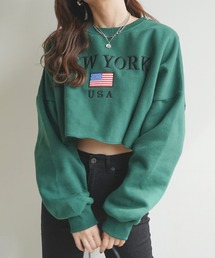 Futier land | 刺繍ロゴショート丈トレーナー(スウェット)