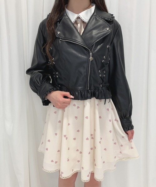 Honey Cinnamon(ハニーシナモン)の「ボリュームスリーブライダース(ライダースジャケット・レディース・ブラック・FREE)」の17枚目の写真