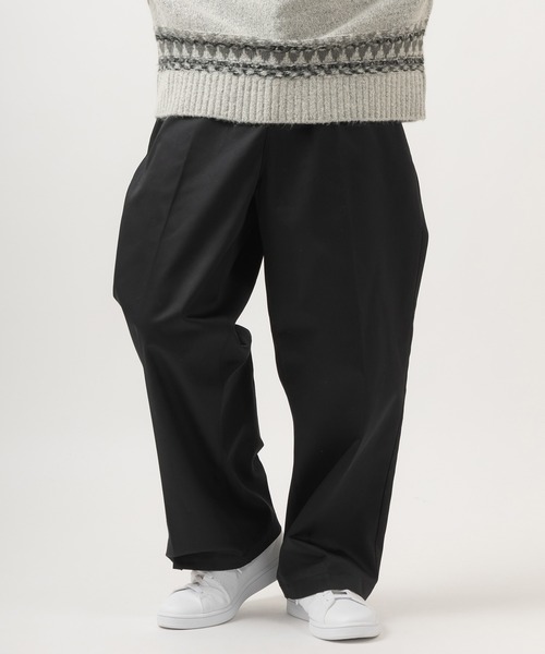 SlashDate（スラッシュデイト）の「ノータックワイドチノパンツ/ワークパンツ/スケーターパンツ/シェフパンツ（チノパンツ・メンズ・チャコールグレー/ブラック/ベージュ・M/L）」の3枚目の写真