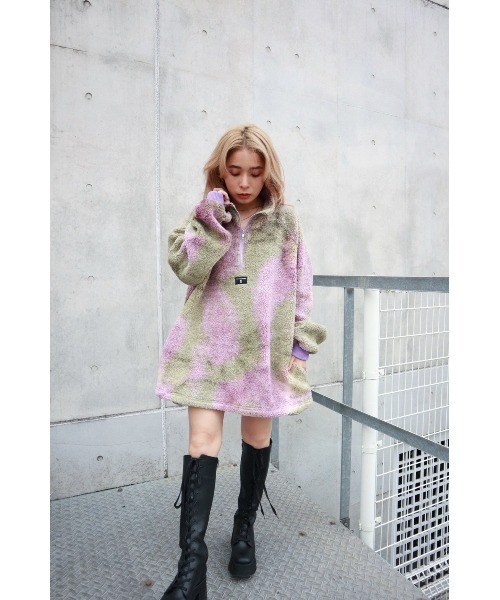 FIG&VIPER(フィグアンドバイパー)の「タイダイ ボアZIP BIG PO(その他トップス・レディース・グレー/パープル・FREE)」の3枚目の写真