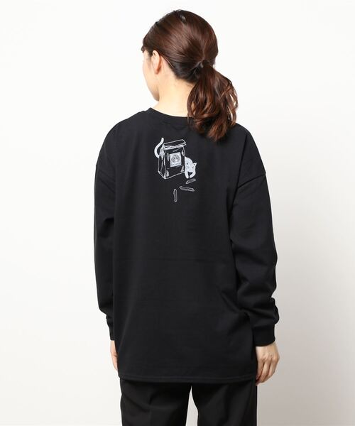 ScoLar（スカラー）の「スカラーセット柄ロングスリーブTシャツ（Tシャツ/カットソー・レディース・ブラック/オフホワイト/カーキ・M）」の20枚目の写真